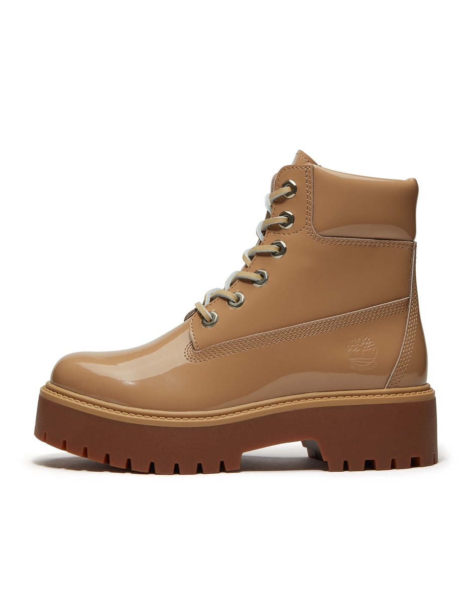 Bota al tobillo stone street de piel para mujer