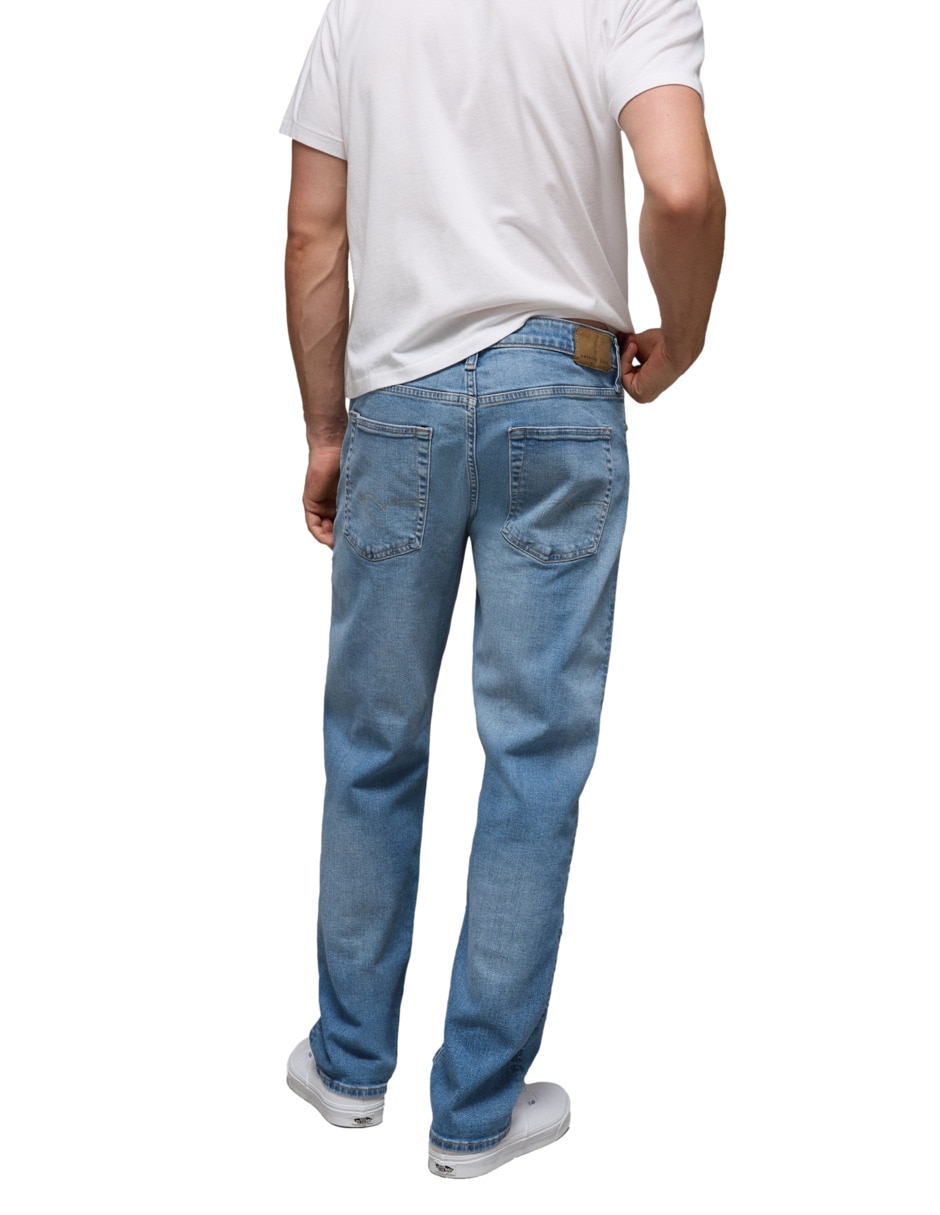 Jeans straight American Eagle lavado claro para hombre