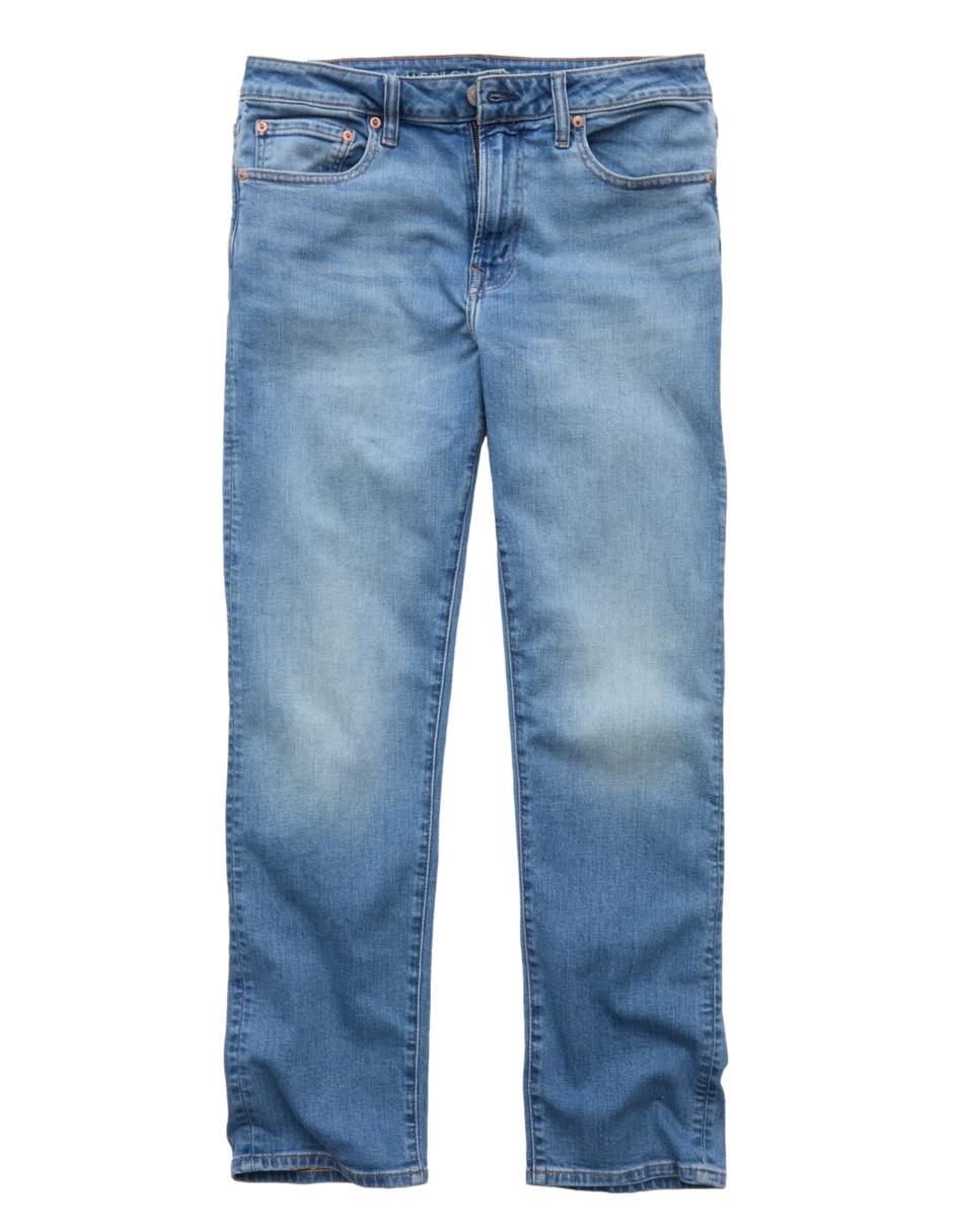 Jeans straight American Eagle lavado claro para hombre