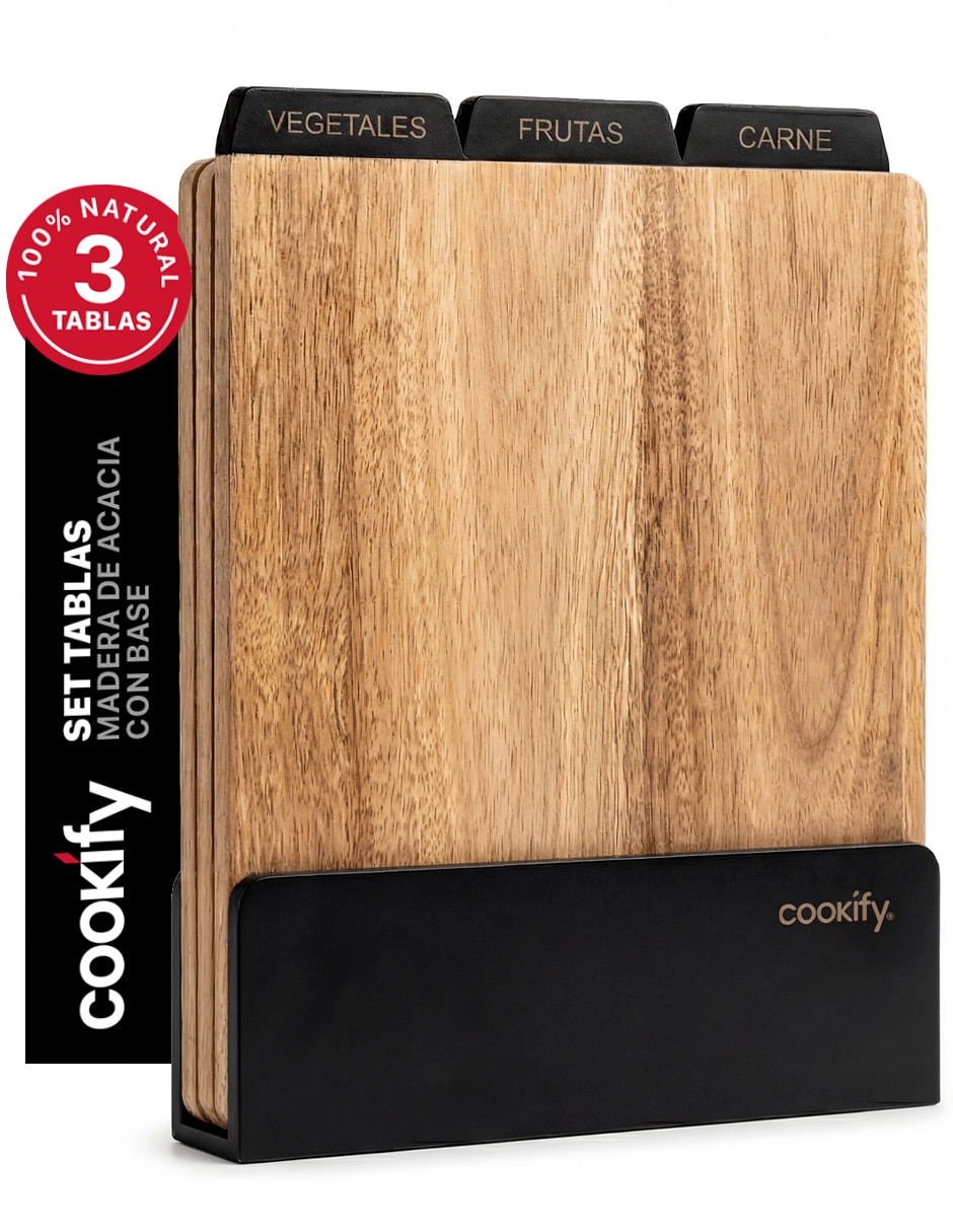 Set tabla para picar Cookify Acacia de madera