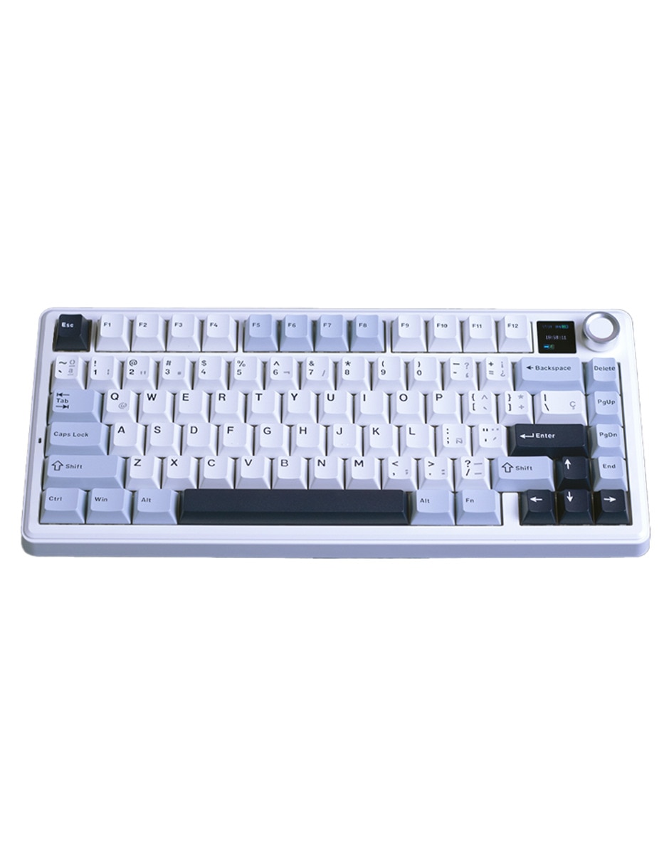 Teclado gamer alámbrica e inalámbrica QWERT inglés con interruptor lineal (red black) F75 Max