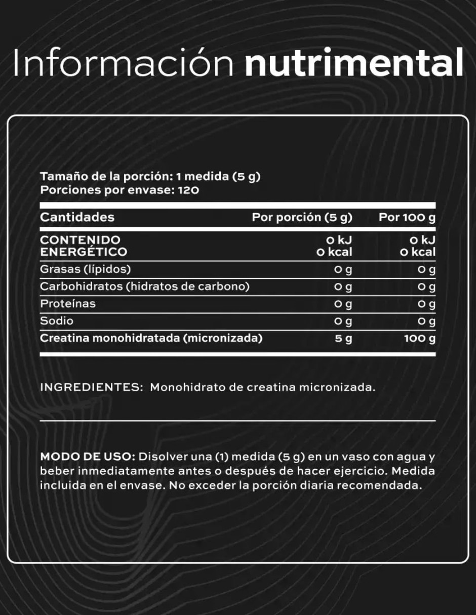 Creatina B Life Monohidratada micronizada de 600 g