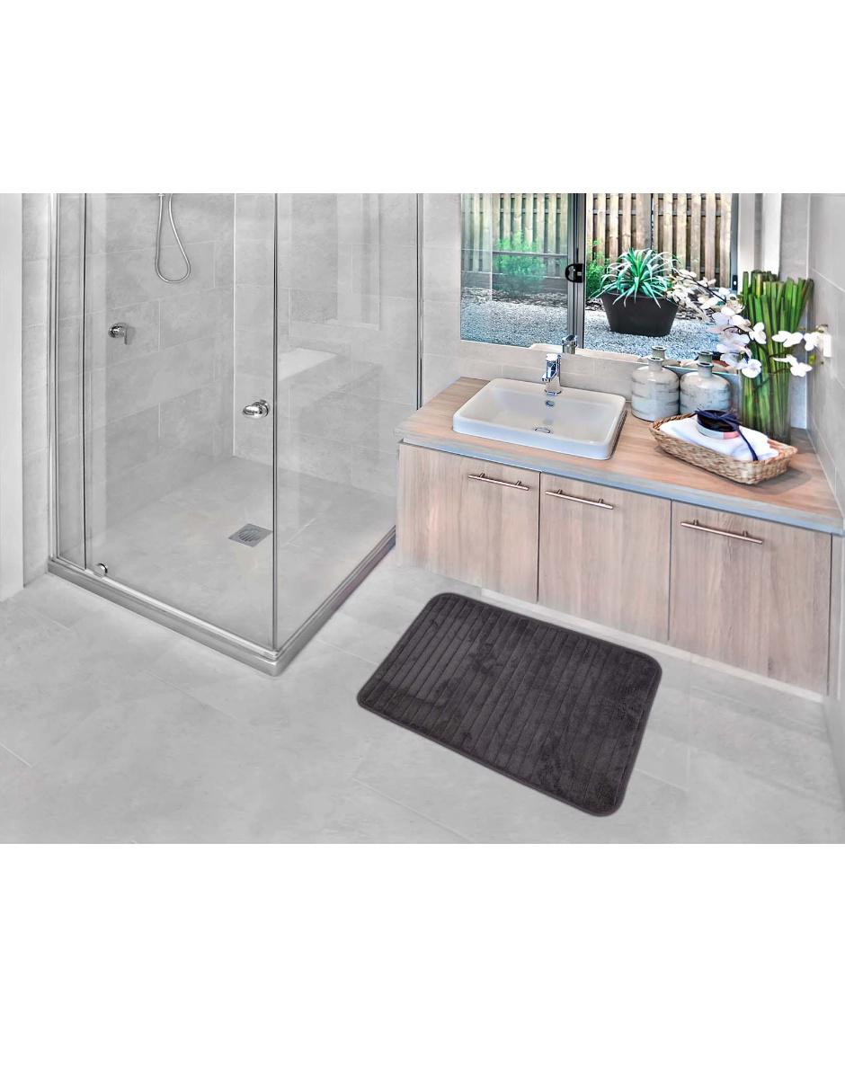 TAPETE DE BAÑO MEMOR, 40 X 60 CM, GRIS