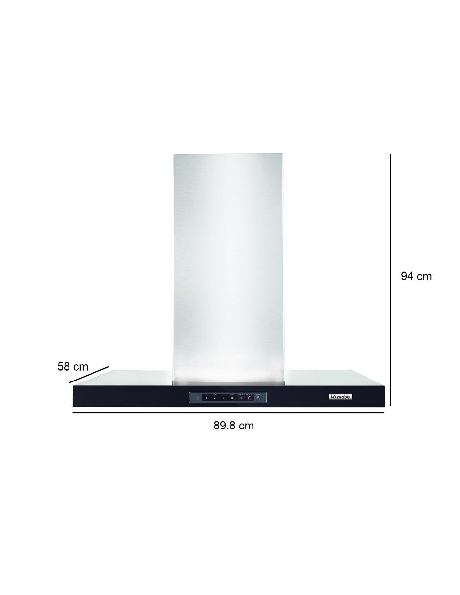Campana de isla IO Mabe IO9019CI5I de acero inoxidable