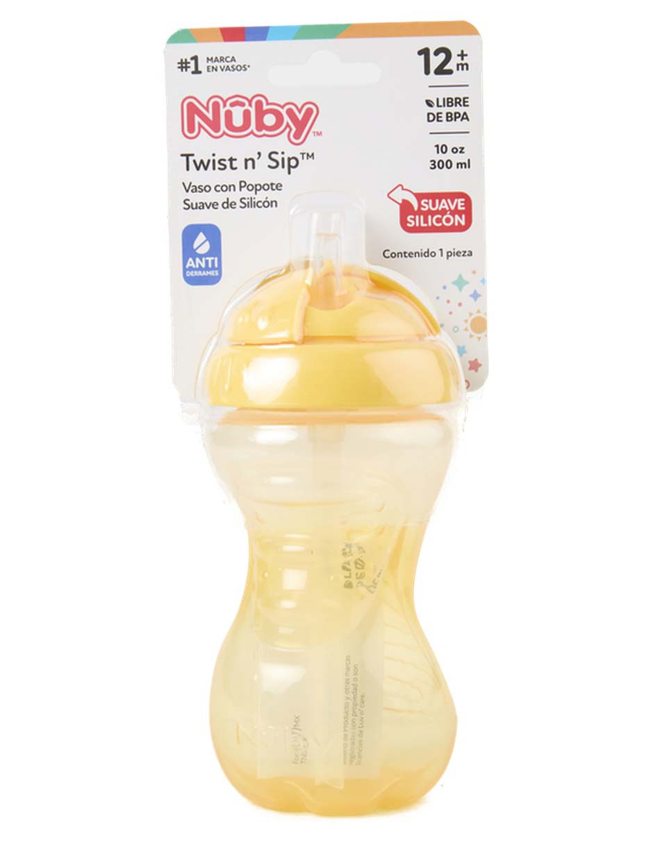 Vaso con tapa y popote nuby de pl‡stico