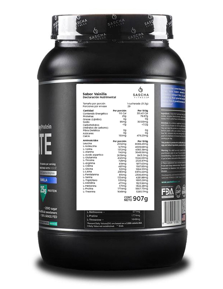 Proteína Hidrolizada sabor vainilla de 907 g