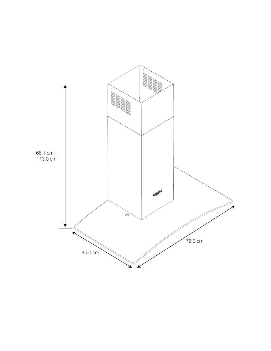 Campana de pared WHW7610S de acero inoxidable 6