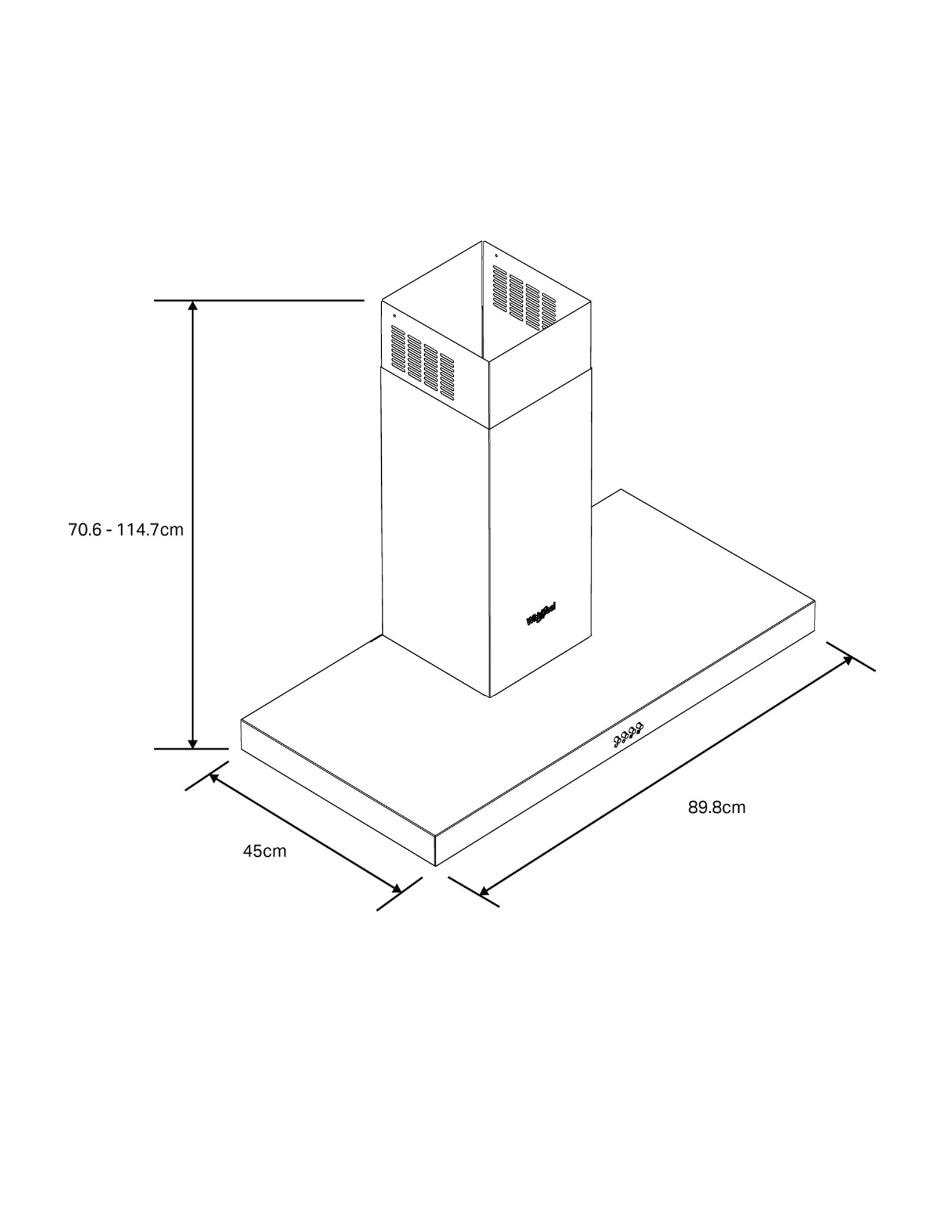 Campana de pared WHW9001S de acero inoxidable 6