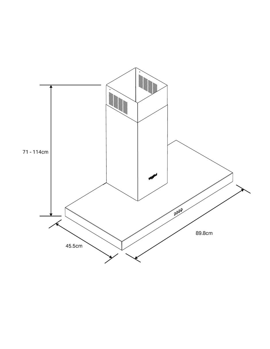Campana de pared Whirlpool WHW9010S de acero inoxidable