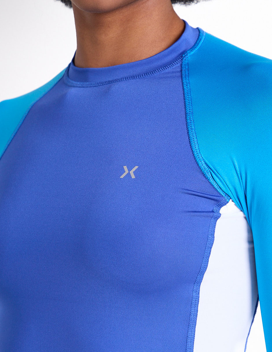 Wetshirt estampado bloques de color para mujer 7