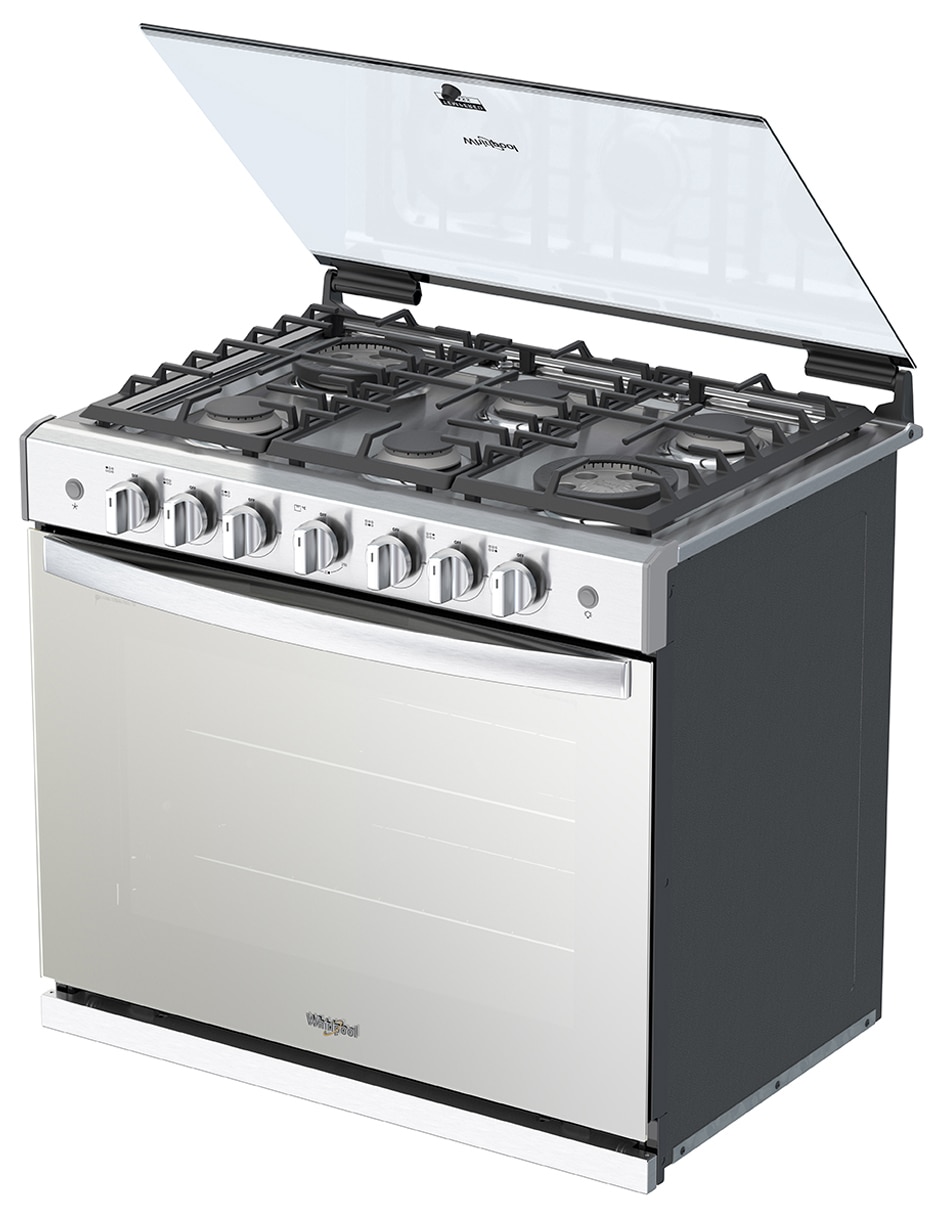 Estufa empotrable a Gas LP Whirlpool 76 cm WER5000S de 6 quemadores