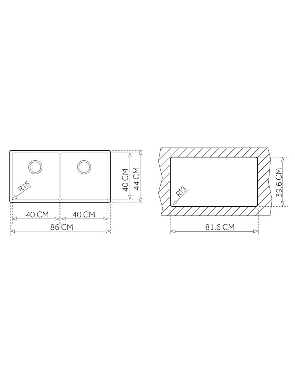Fregadero de acero Teka BE LINEA R15 2C 860
