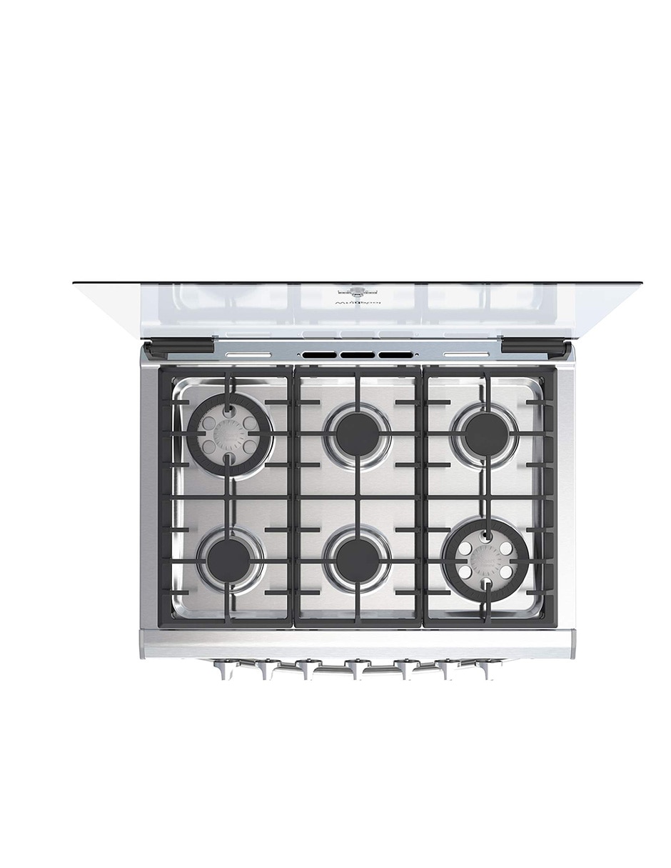 Combo estufa empotrable a Gas LP 76 cm CWER5000S-H de 6 quemadores + Campana 2