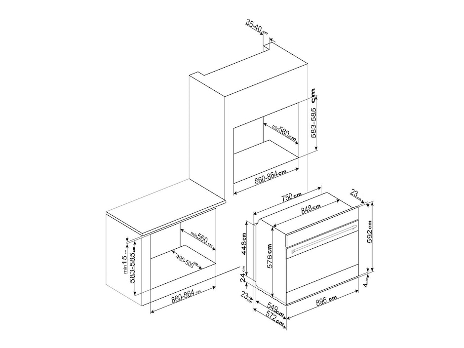Horno a gas natural Smeg SF9300GVXK1 capacidad 102 L Horno a gas natural Smeg SF9300GVXK1 capacidad 102 L