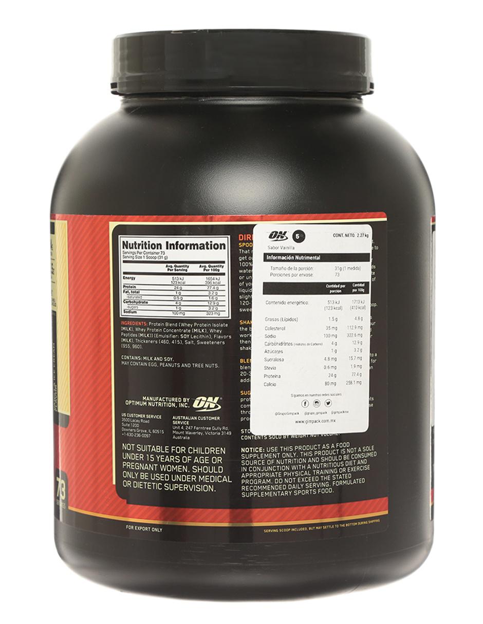 Gold Standard Whey Protein Isolate Optimum Nutrition sabor vainilla de 2.27 kg