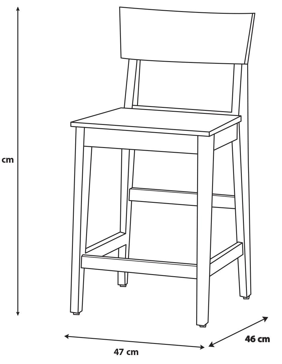 Silla alta Trendy de madera acacia 6