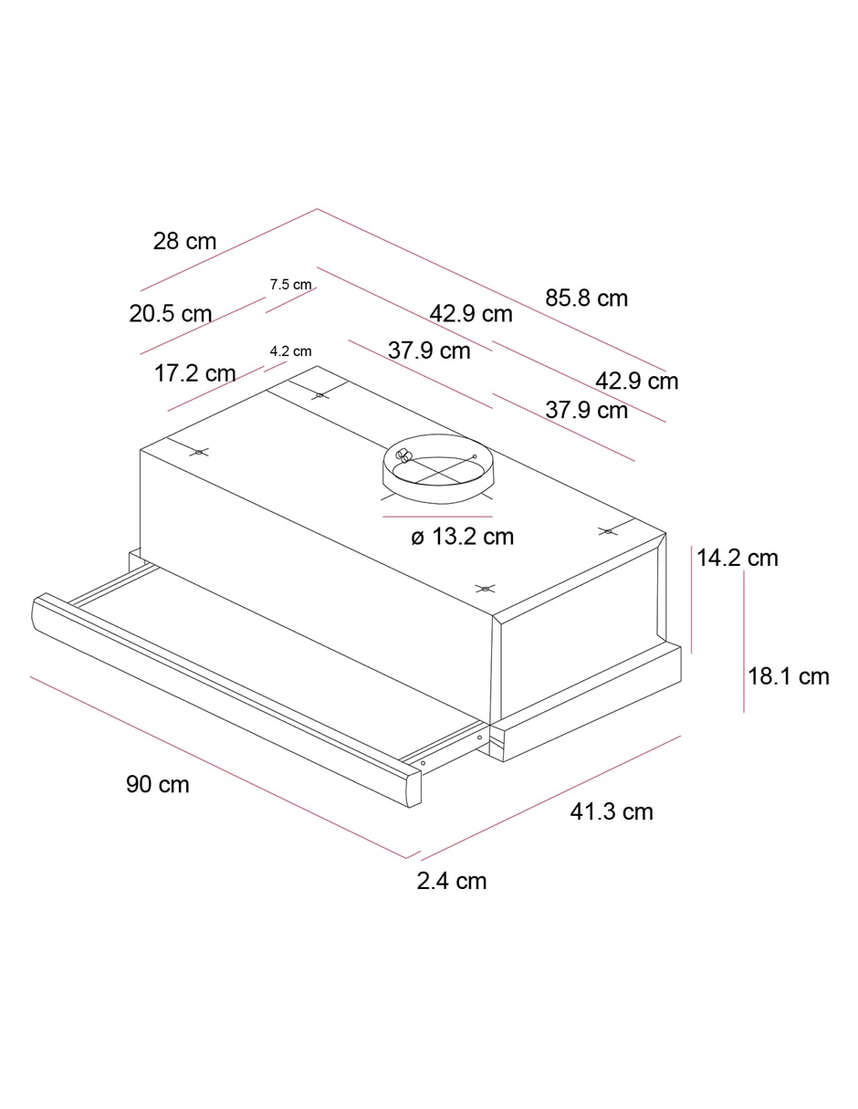 Campana de pared TL 9310 INOX de acero inoxidable 2