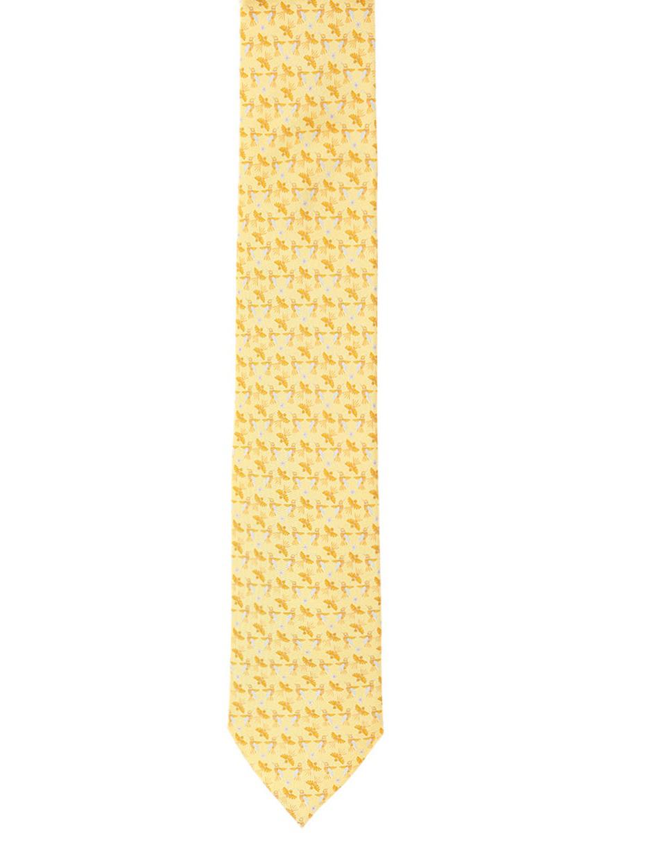 Corbata regular de seda estampado para hombre