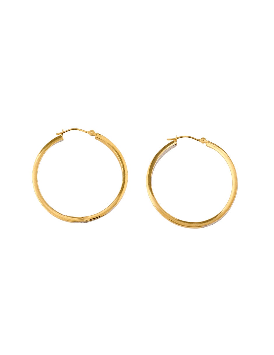 Aretes 14 k oro dama, amarillo