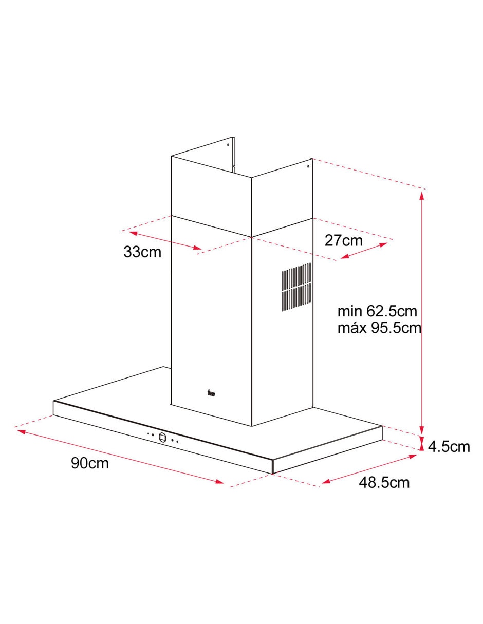 Campana de pared Teka DLH982T de acero inoxidable