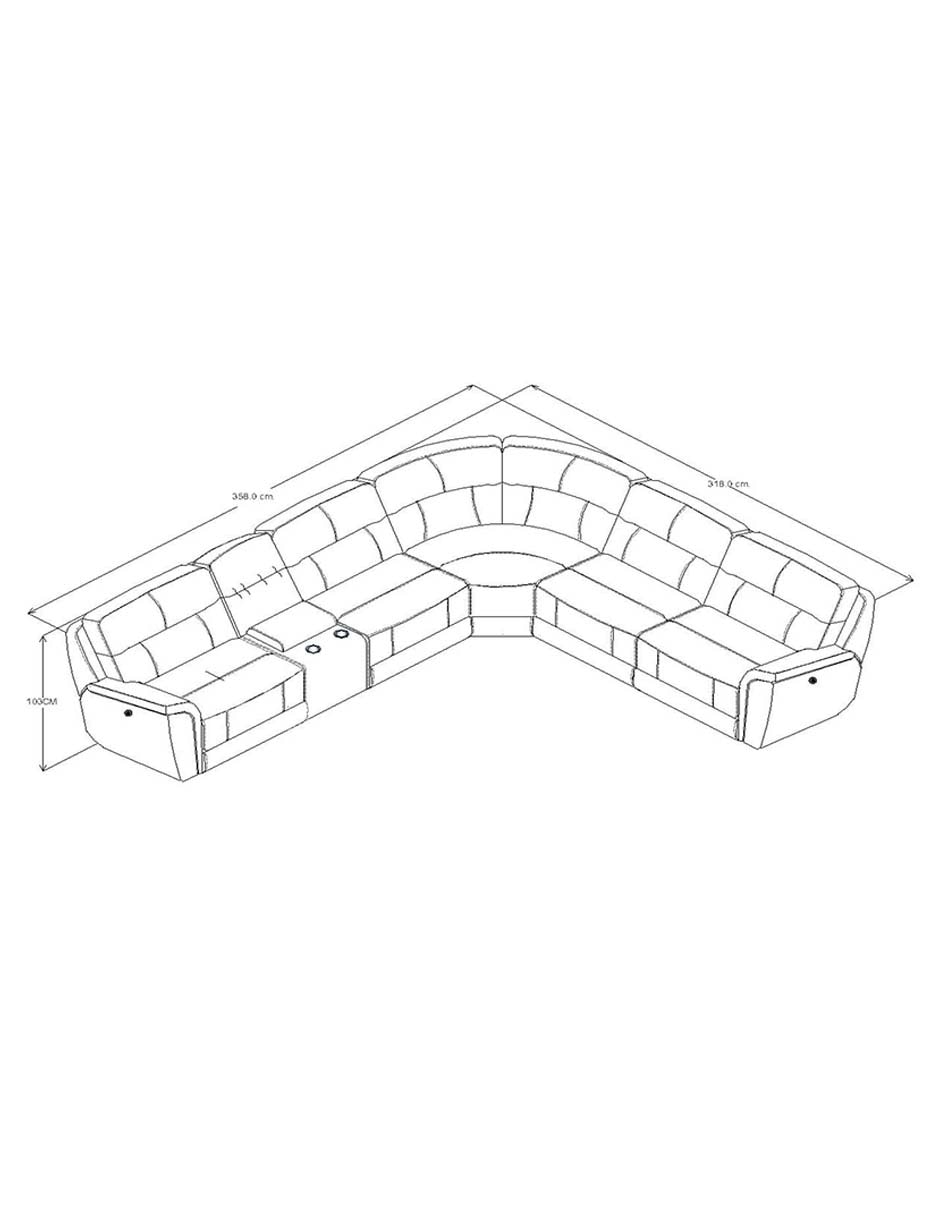 Sala modular Road Curvo de piel 9