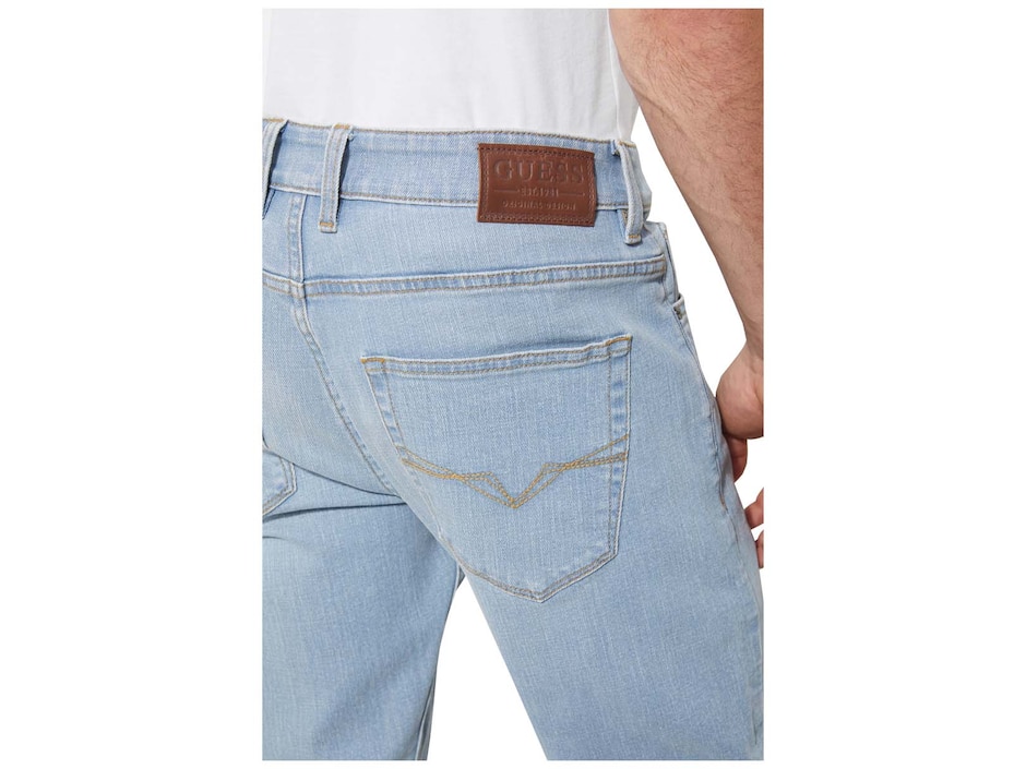 Jeans straight lavado claro para hombre 4