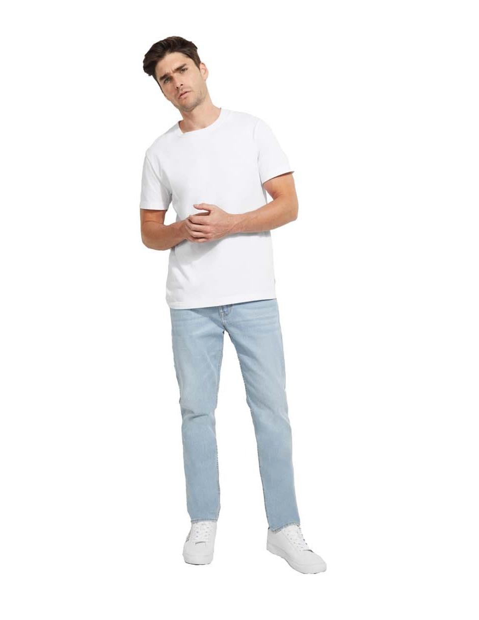 Jeans straight lavado claro para hombre 5