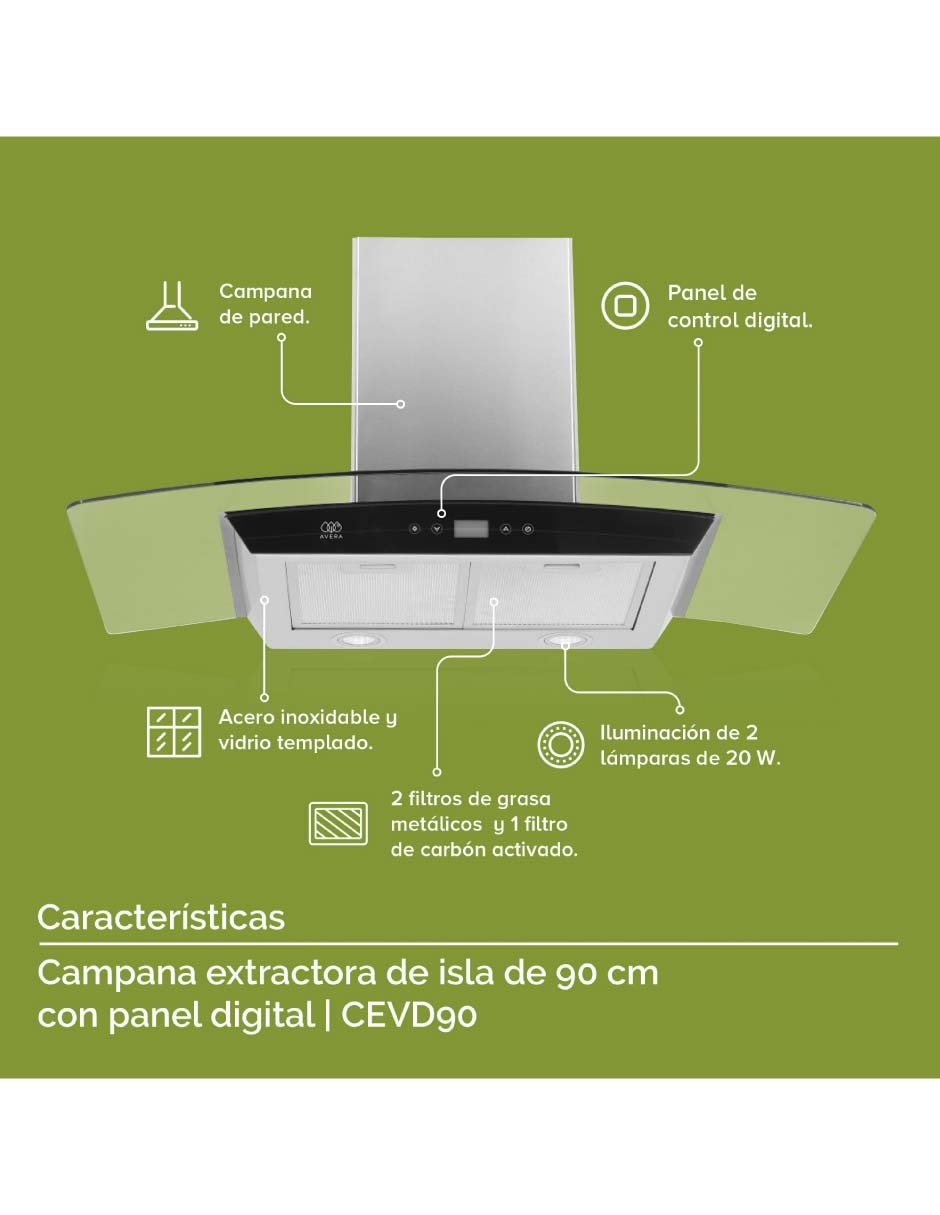 Campana de pared CEVD90 de acero inoxidable