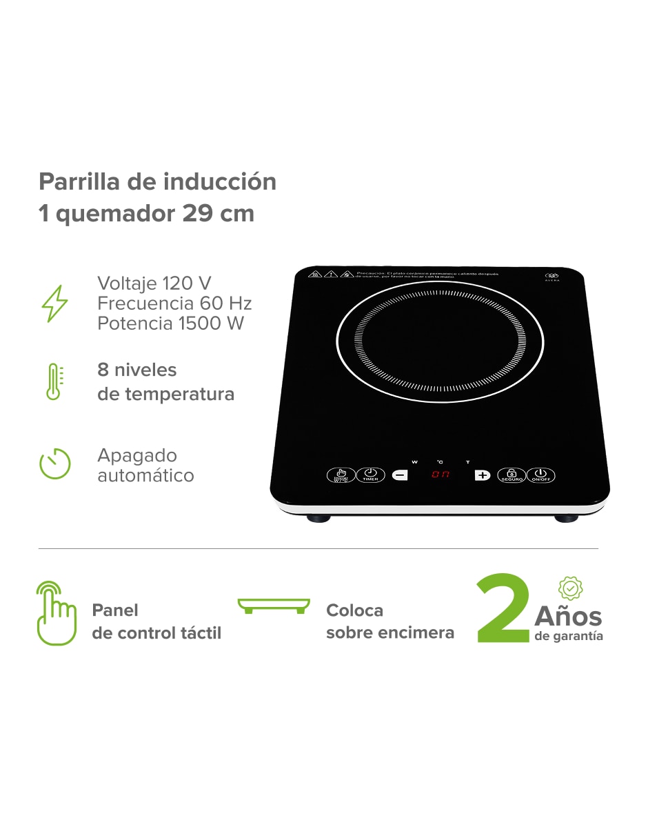 Parrilla a inducción empotrable Avera