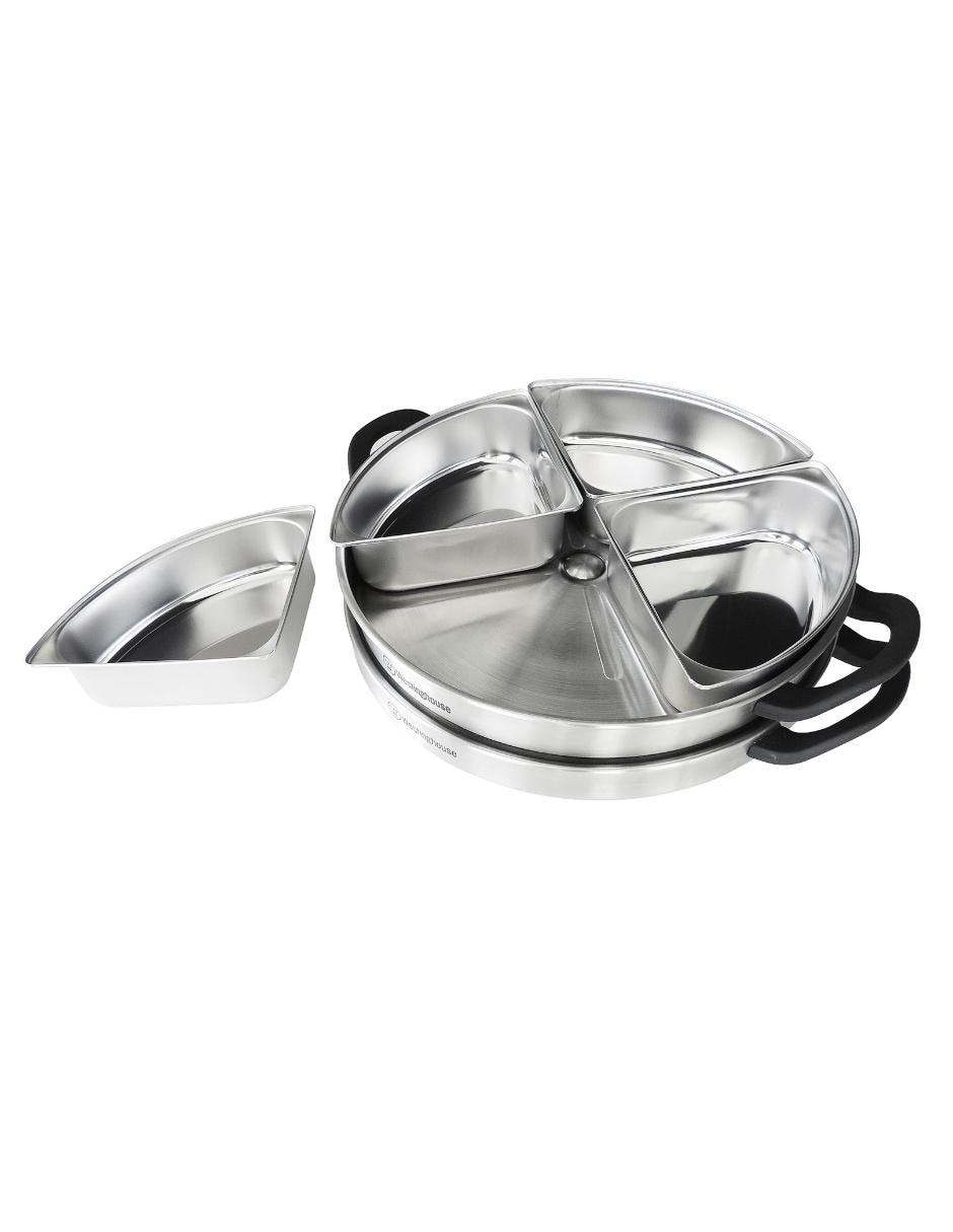 Bufetera de 4 charolas de acero inoxidable 3