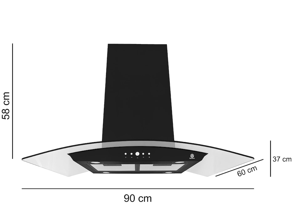 Campana de isla CI-90 BLACK de acero 5