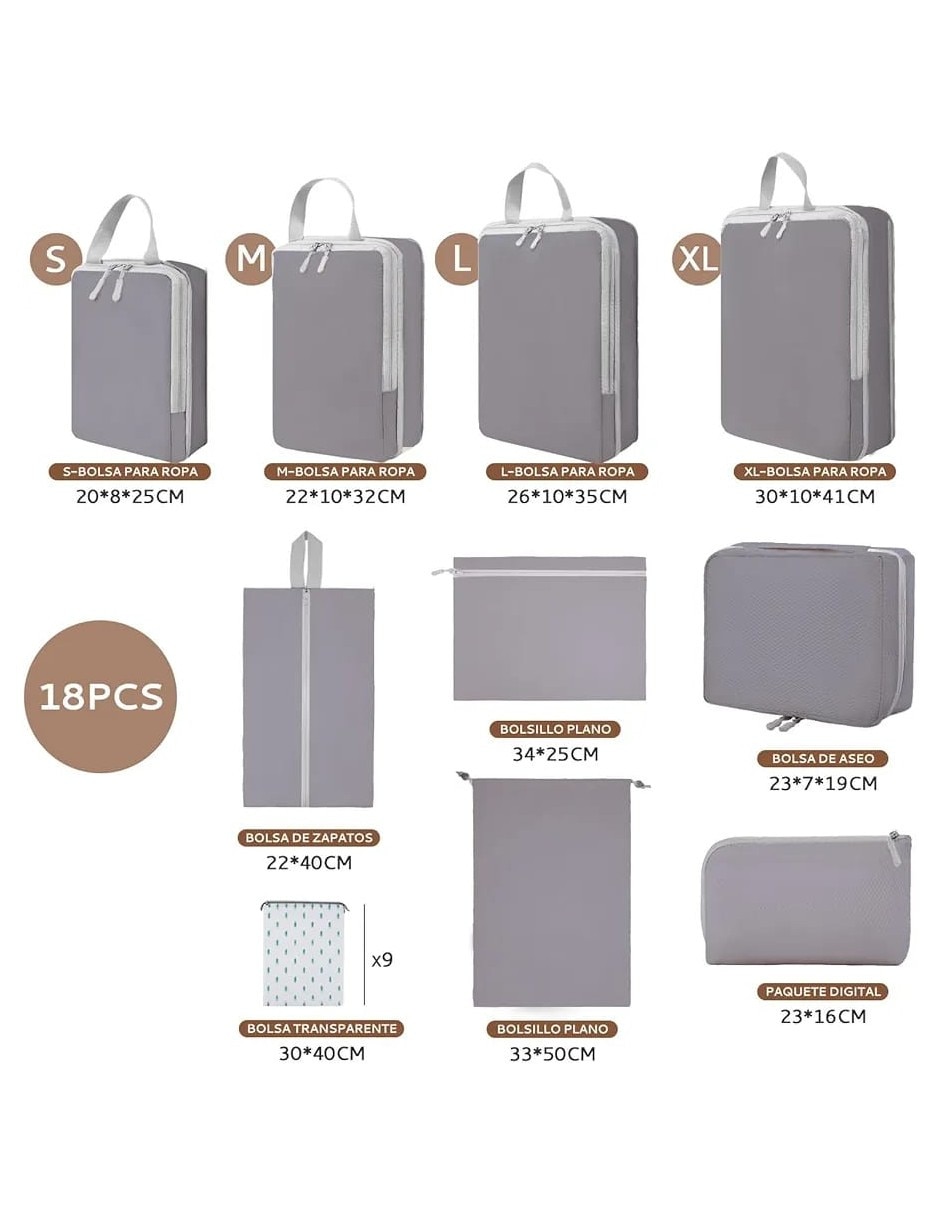 Set bolsa organizadora viaje Genérica