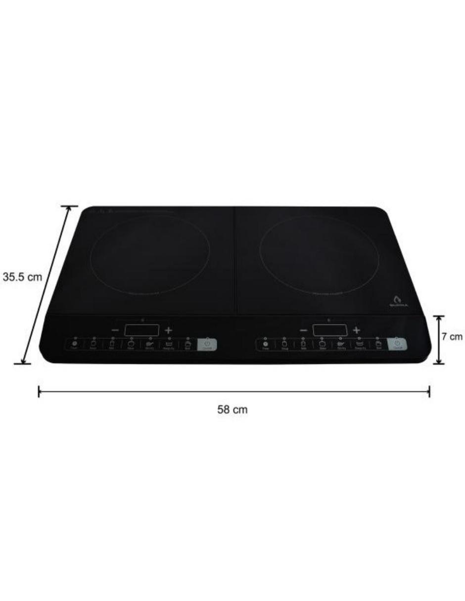 PARRILLA INDUCCIÓN 2Q-IN-ST SUP, NEGRO