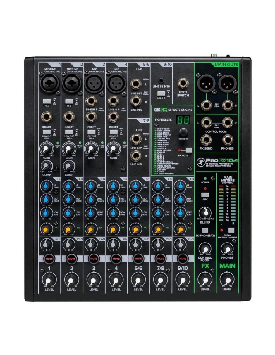 Mezcladora Mackie PROFX10V3 de 10 canales con FX