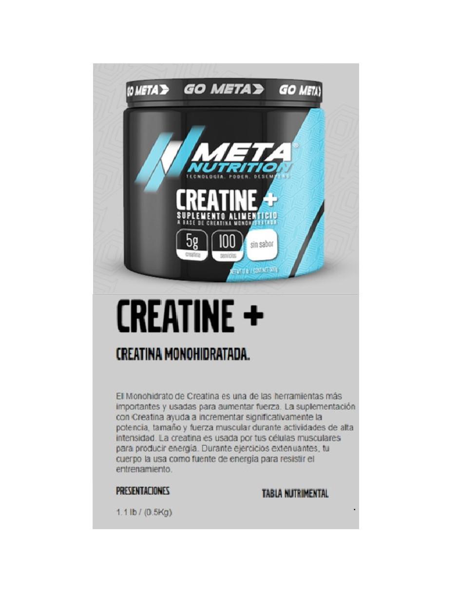 Creatina Meta Nutrition Creatine + Suplemento 500 g