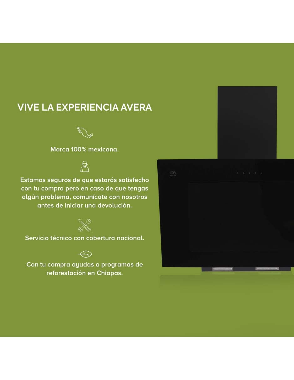 Campana de pared Avera CEV90C de acero inoxidable