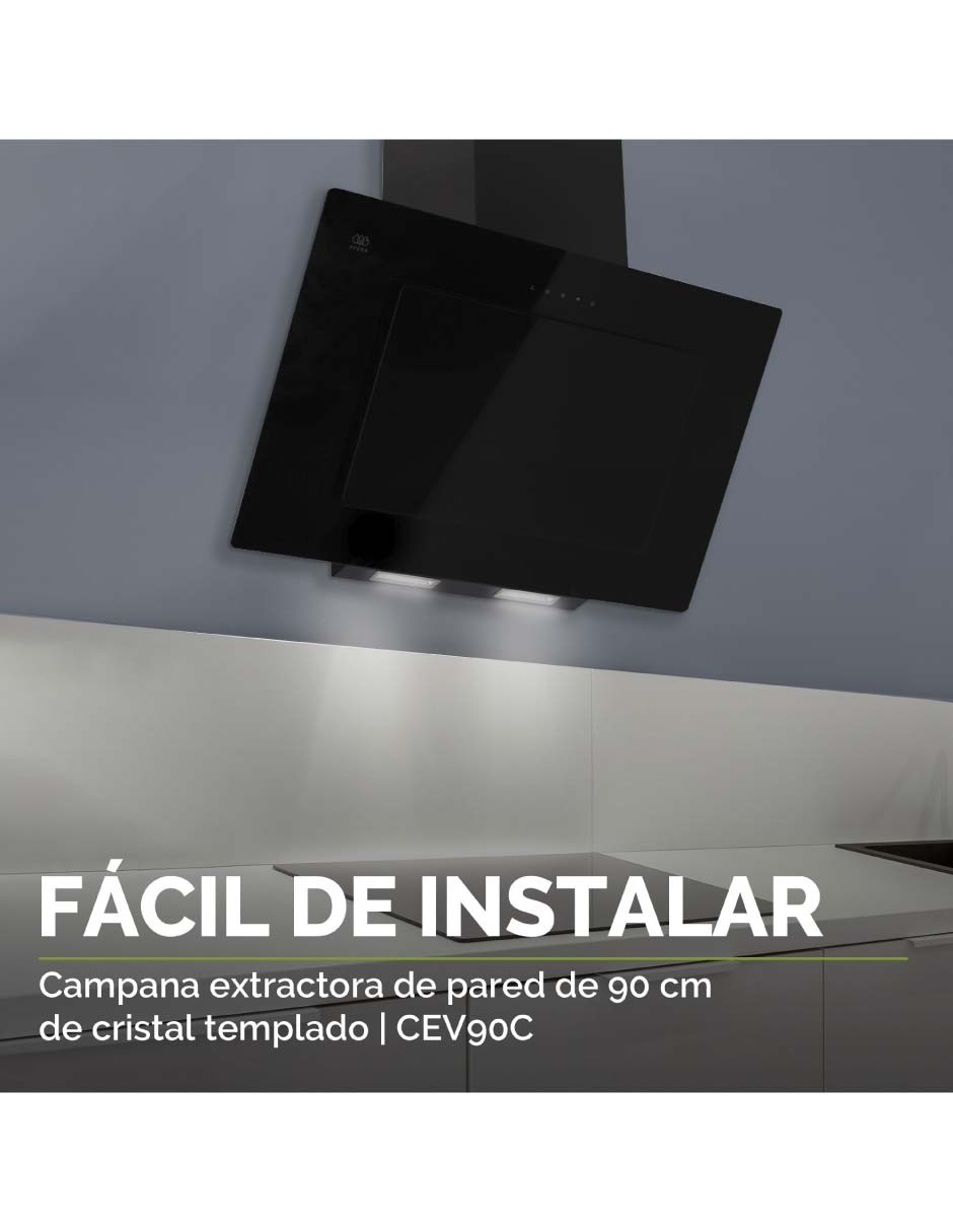 Campana de pared Avera CEV90C de acero inoxidable