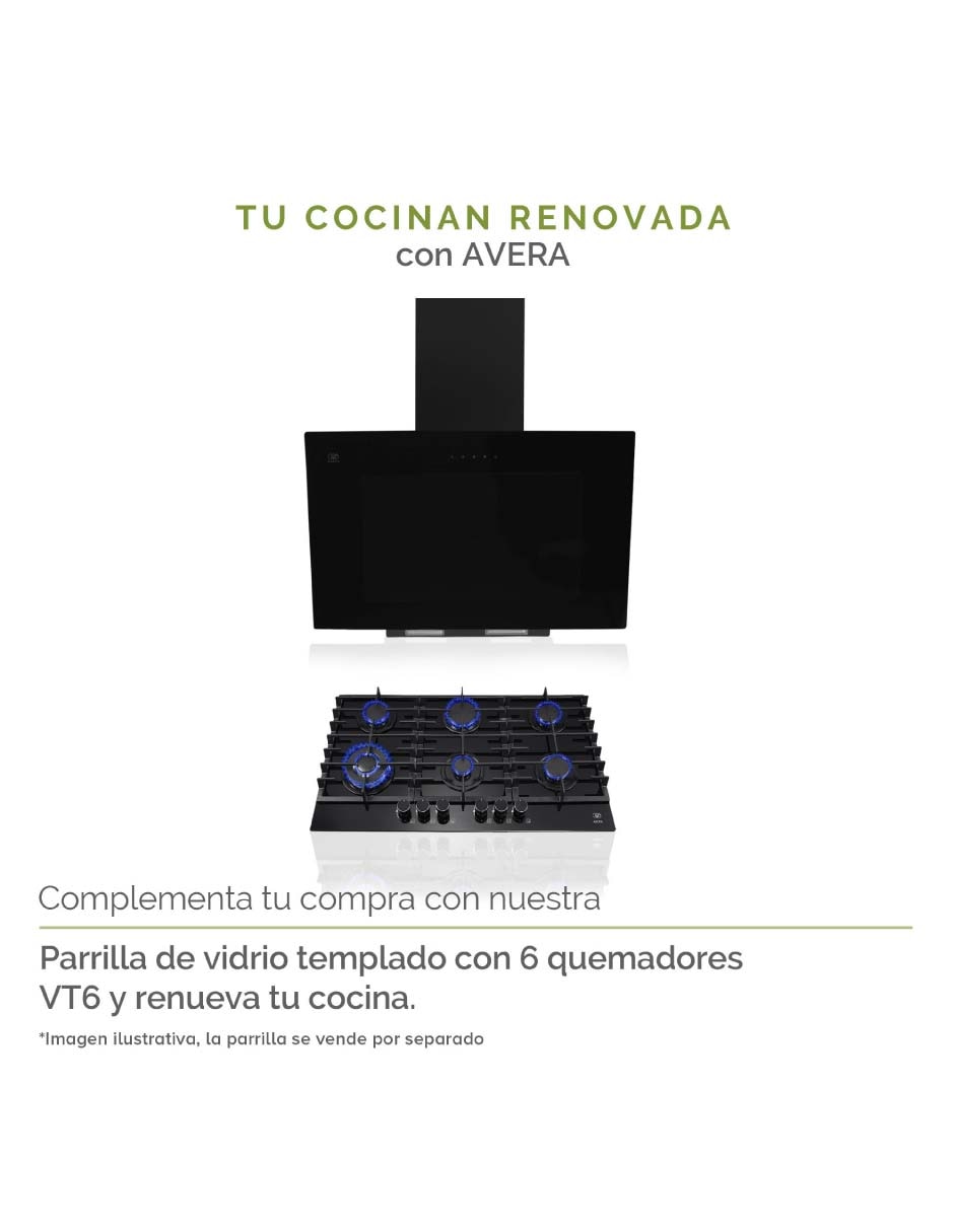Campana de pared Avera CEV90C de acero inoxidable
