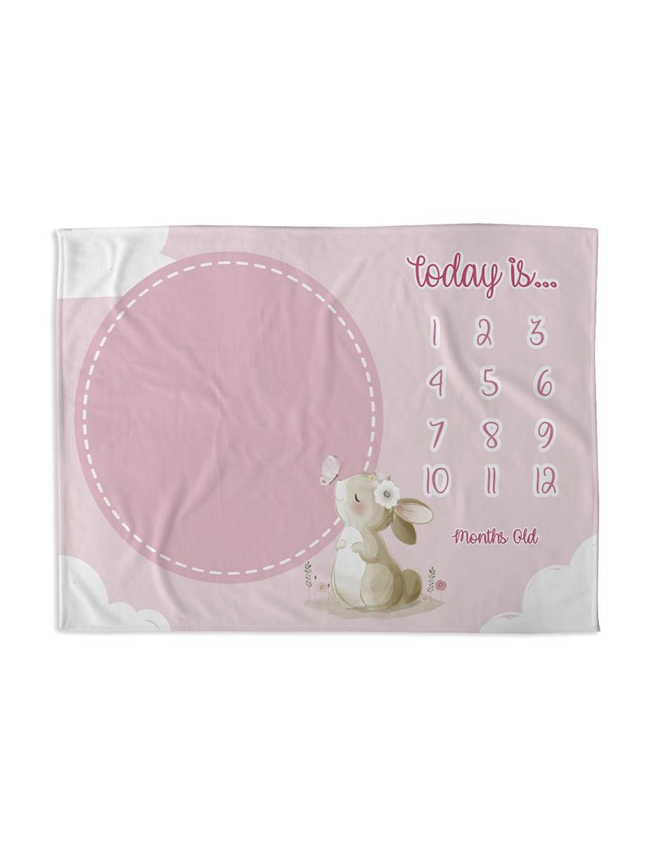 Cobija de tejido plano De Conteo Mensual para bebé niña Cobija de tejido plano De Conteo Mensual para bebé niña