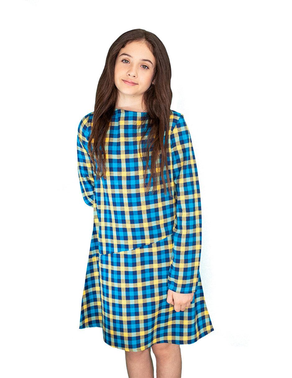 Vestido manga regular para niña