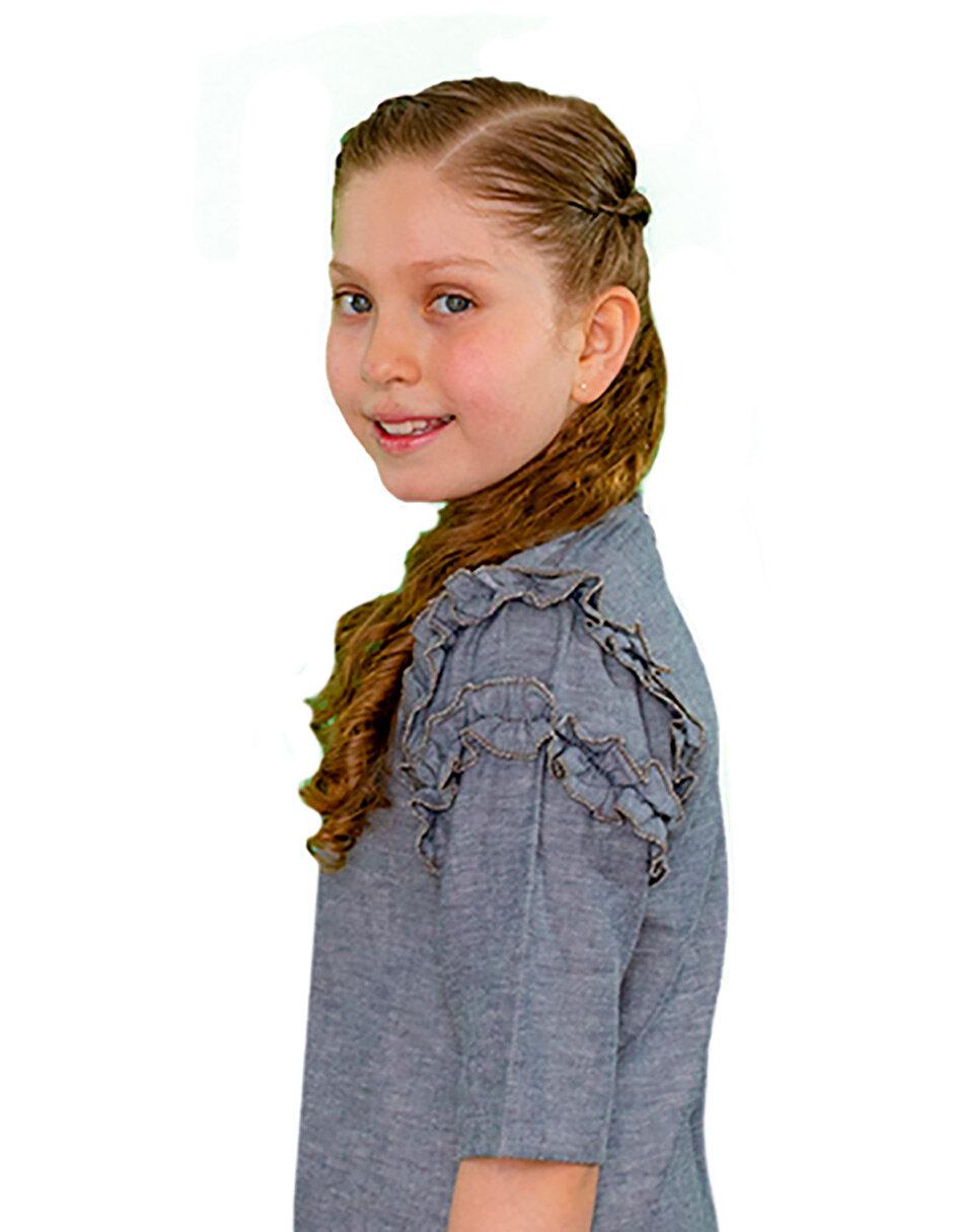 Vestido manga regular para niña