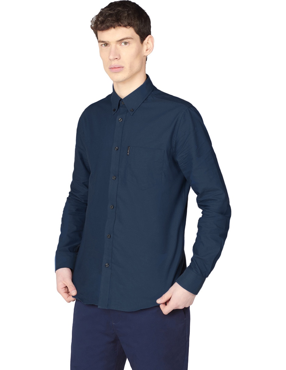 Camisa casual de algodón manga larga para hombre Camisa casual de algodón manga larga para hombre