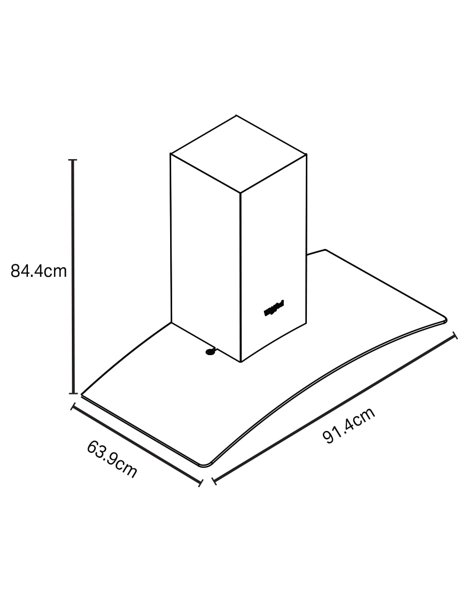 Campana de pared Whirlpool WVW51UC6HV de acero inoxidable