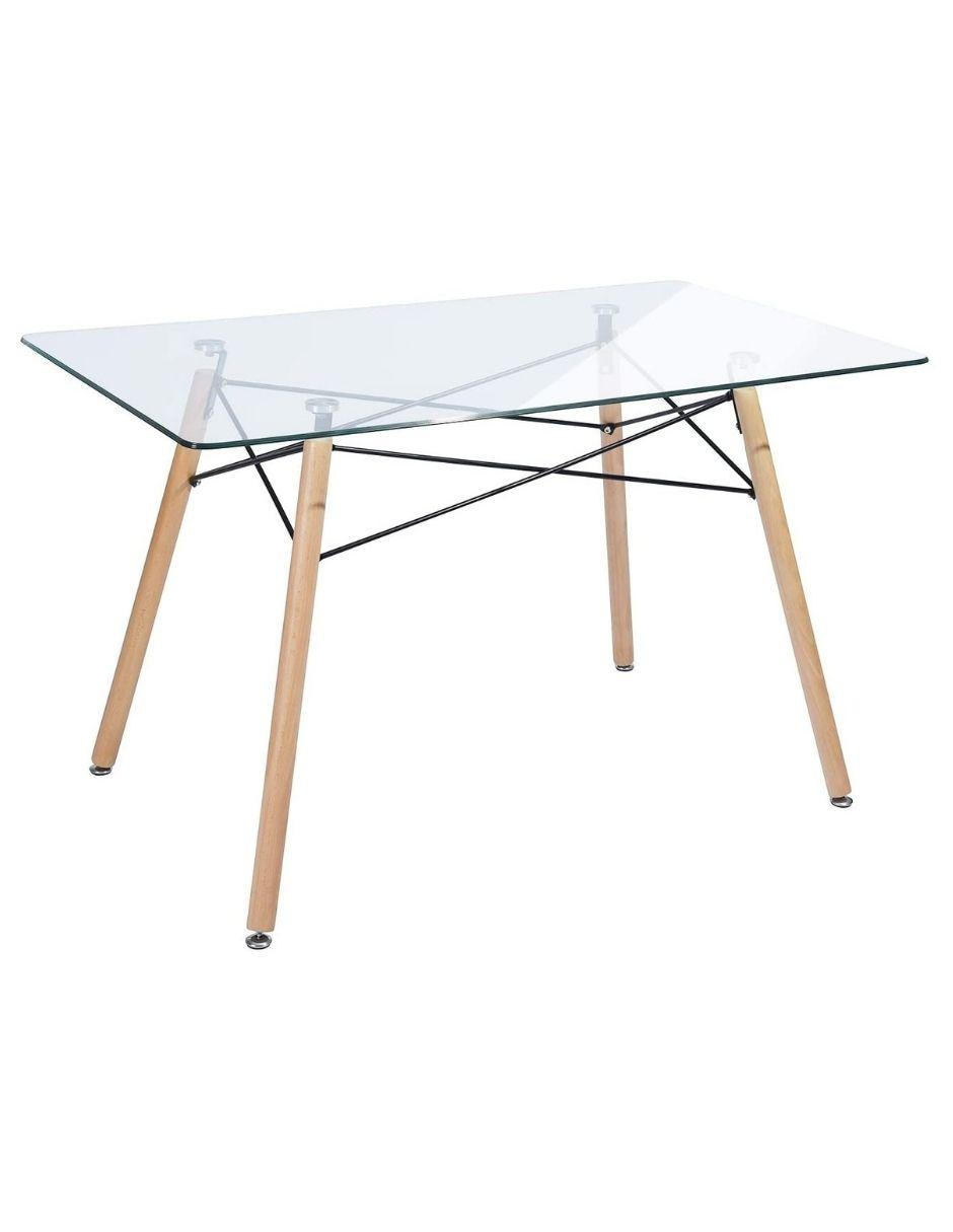 Mesa de comedor armable de cristal Mesa de comedor armable de cristal