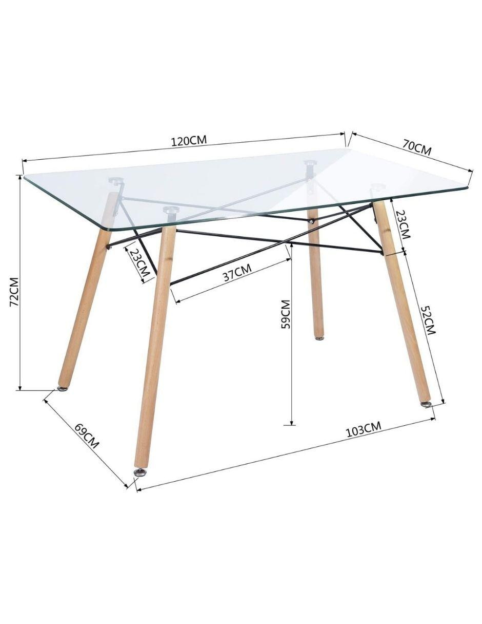 Mesa de comedor armable de cristal 7