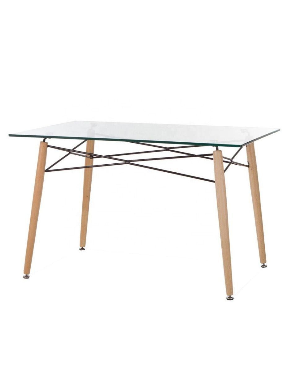 Mesa de comedor armable de cristal 5