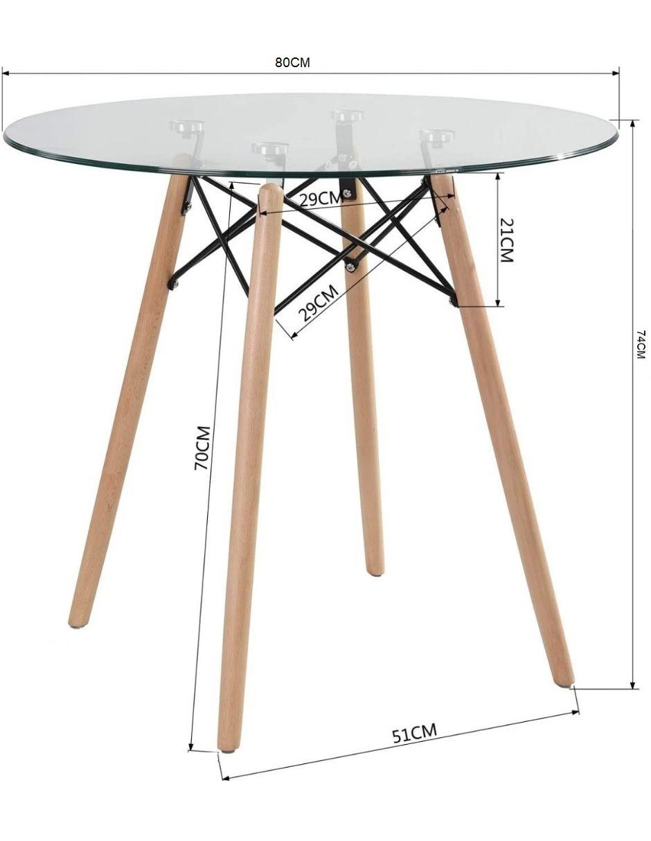 Mesa de comedor armable de cristal 4