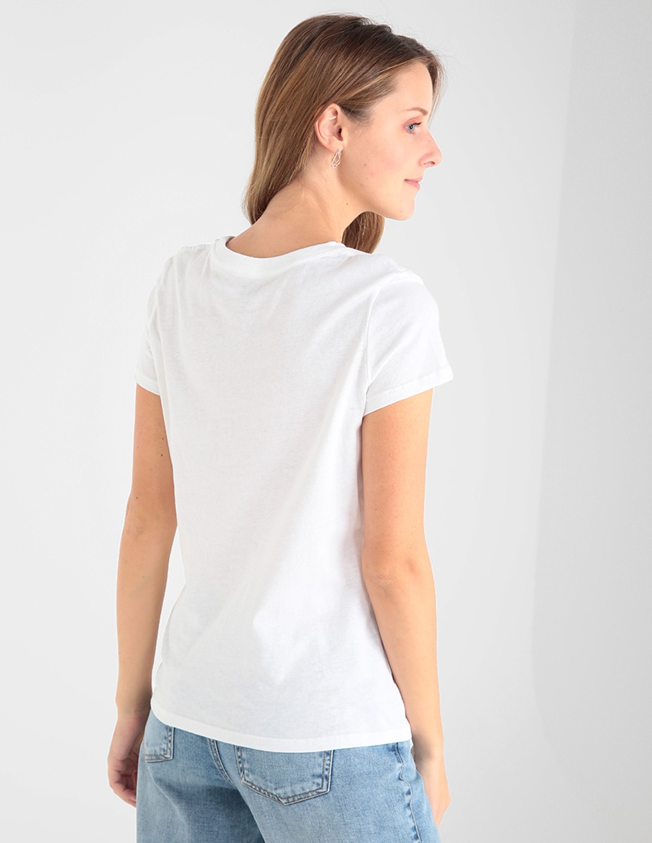 Playera manga corta cuello redondo mujer