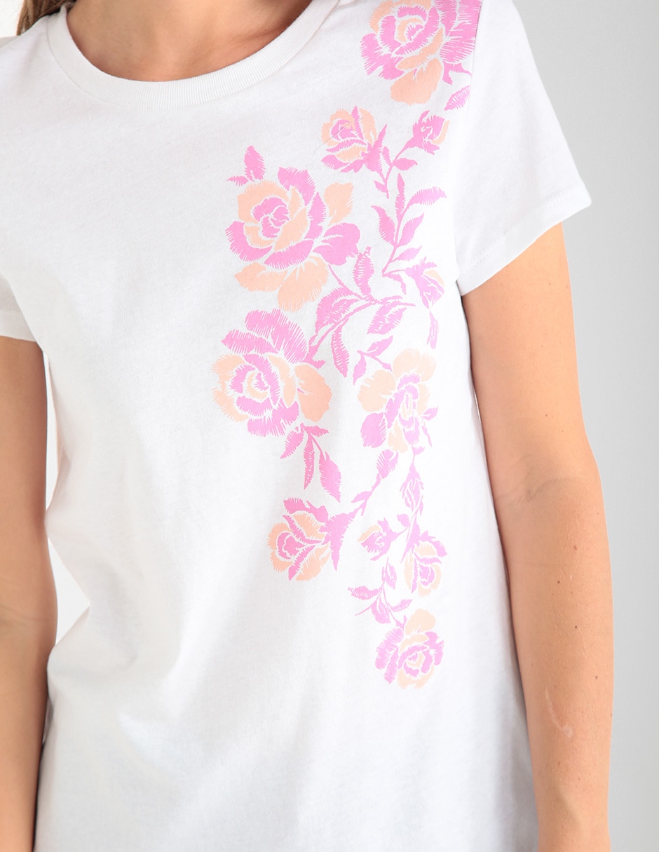Playera manga corta cuello redondo mujer