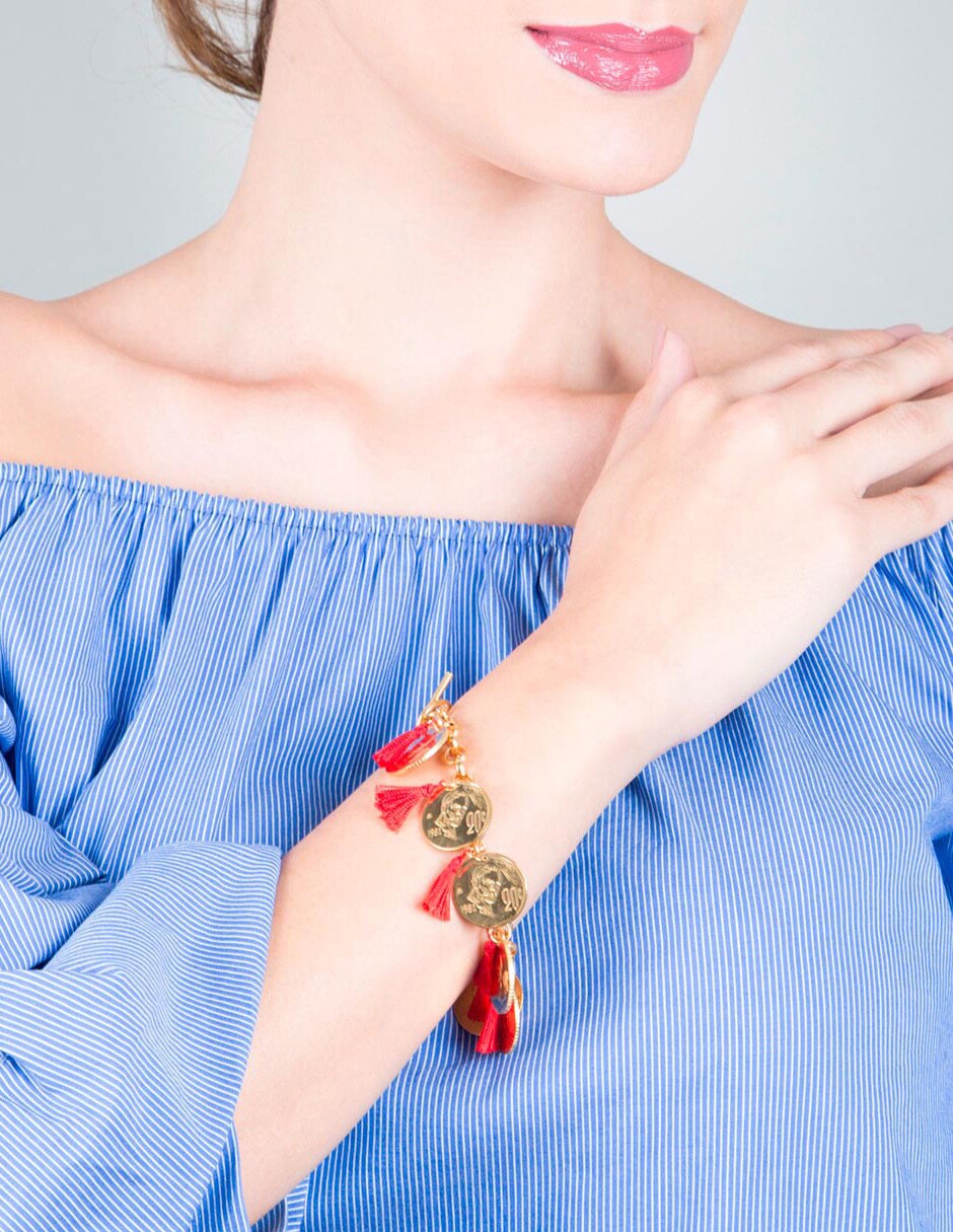 Pulsera acabado baño de oro 2